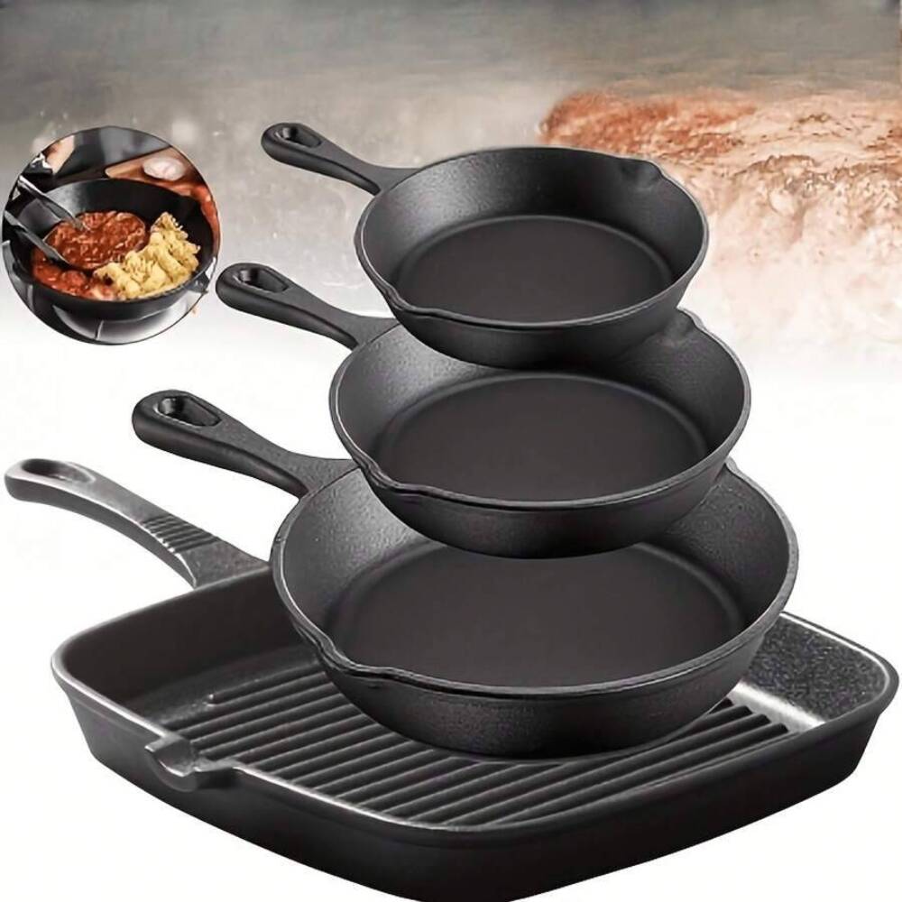 Skillet Cast Iron Camp - مجموعة أواني طهي من الحديد الزهر