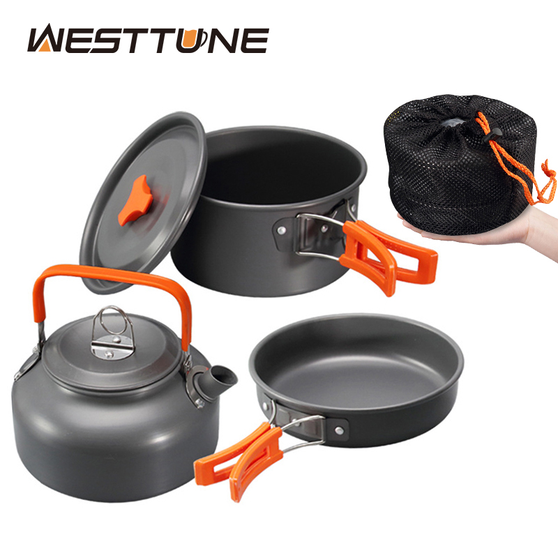 Camping Cooking Tin - WESTTUNE التخييم طقم حلل استانلس ستيل