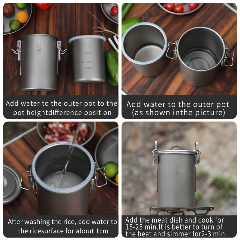 قدر أرز من التيتانيوم النقي من - مراجعة Camping Cooking Tin وسعره