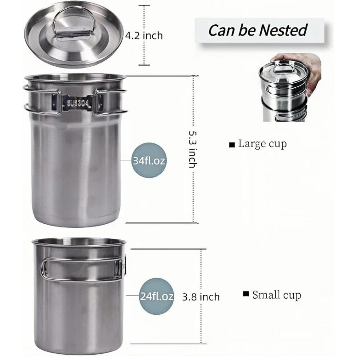 أكواب قابلة للطي للتخييم، أوان - مراجعة Camping Cooking Set وسعره