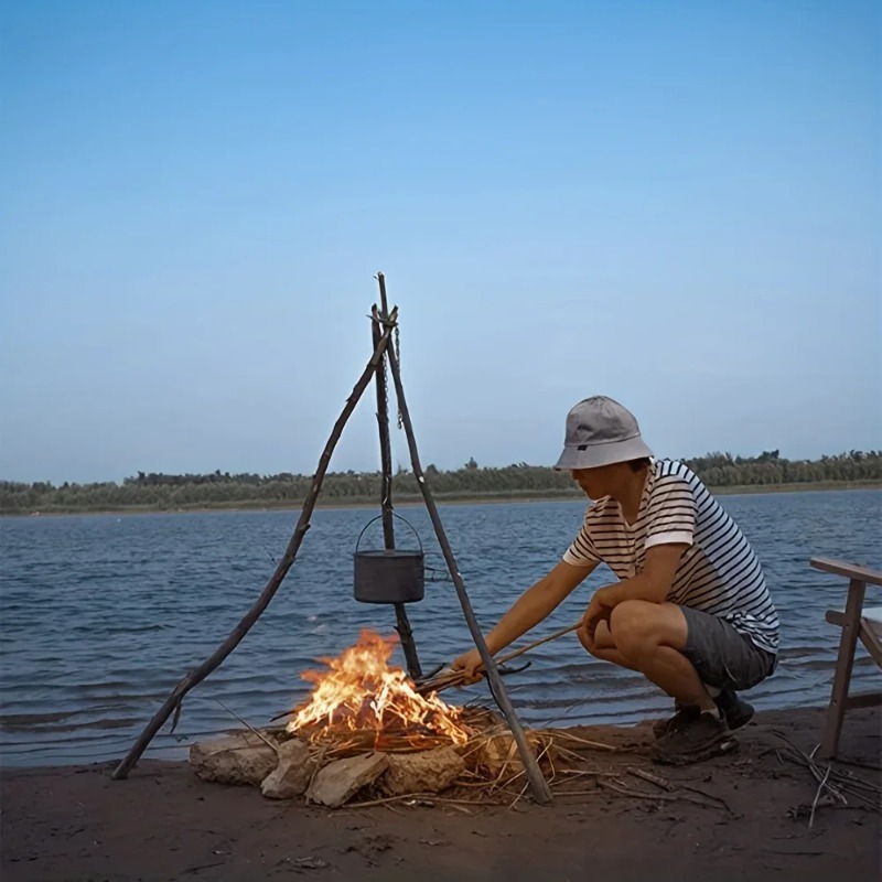 حامل ثلاثي القوائم للشواء في ا - مراجعة Camping Cooking Tripod وسعره