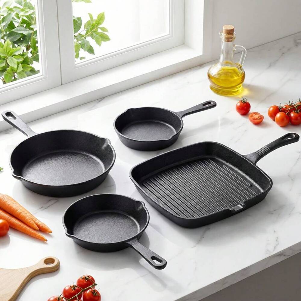 مجموعة أواني طهي من الحديد الز - مراجعة Skillet Cast Iron Camp وسعره