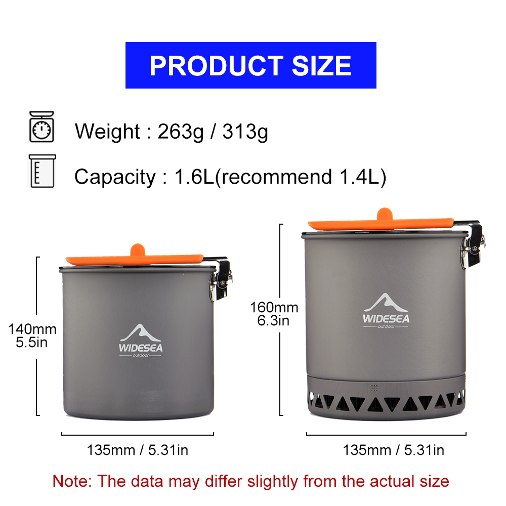 وعاء تخييم ويدسي سعة 1.6 لتر ب - مراجعة Camping Cooking Pot وسعره