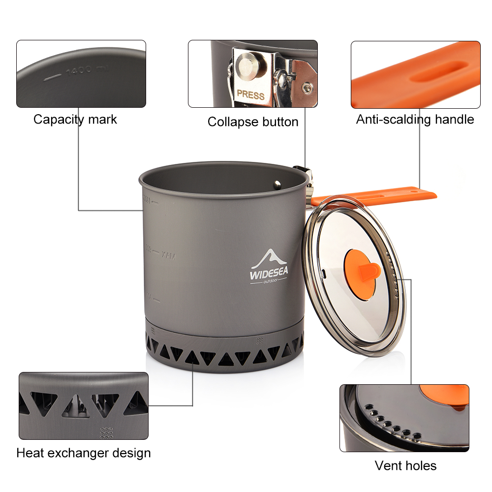 وعاء تخييم ويدسي سعة 1.6 لتر ب - مراجعة Camping Cooking Pot وسعره