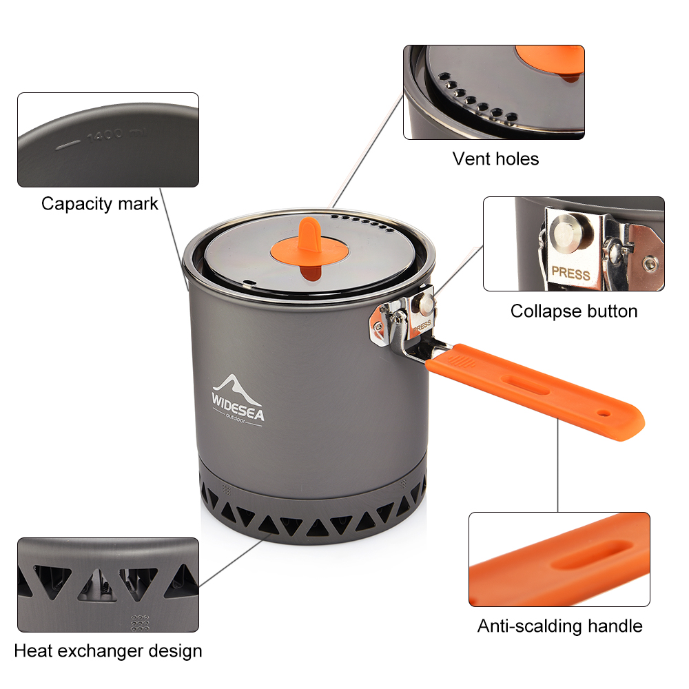 وعاء تخييم ويدسي سعة 1.6 لتر ب - مراجعة Camping Cooking Pot وسعره