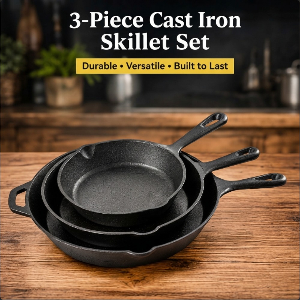مجموعة مقالي من الحديد الزهر م - مراجعة Skillet Cast Iron Camp وسعره