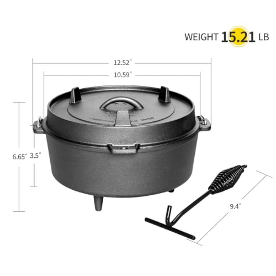 قدر هولندي من الحديد الزهر مسب - مراجعة Skillet Cast Iron Camp وسعره