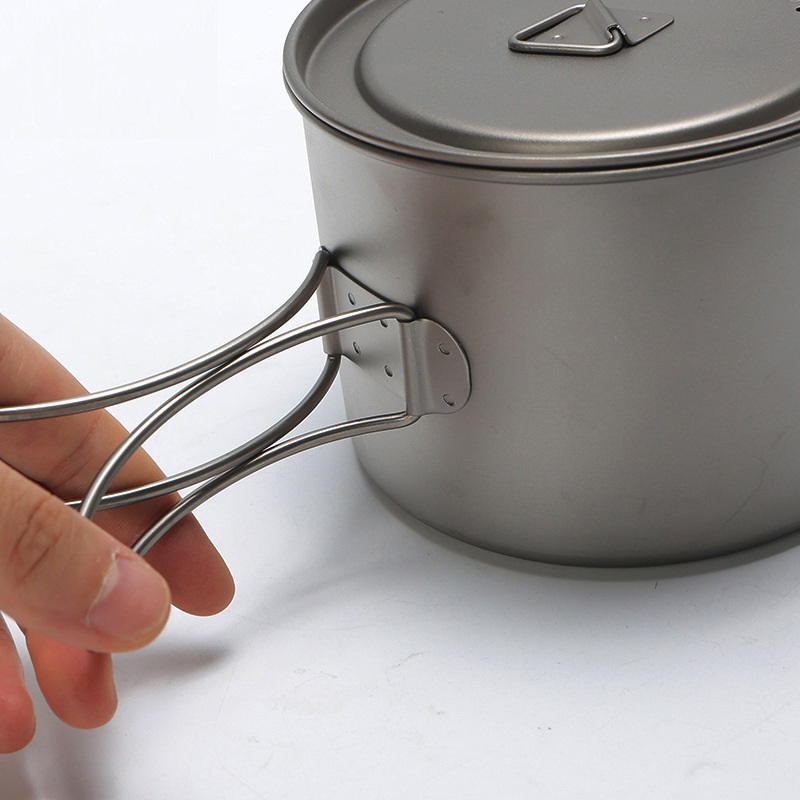 وعاء طبخ تيتانيوم بمقبض معلق ، - مراجعة Camping Cooking Set وسعره