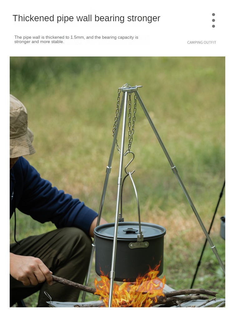 ترايبود محمول لنار التخييم ، إ - مراجعة Camping Cooking Tripod وسعره