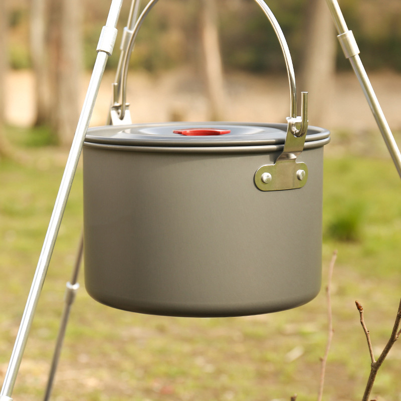 أواني تخييم معلقة سعة 4 لتر مع - مراجعة Camping Cooking Tripod وسعره
