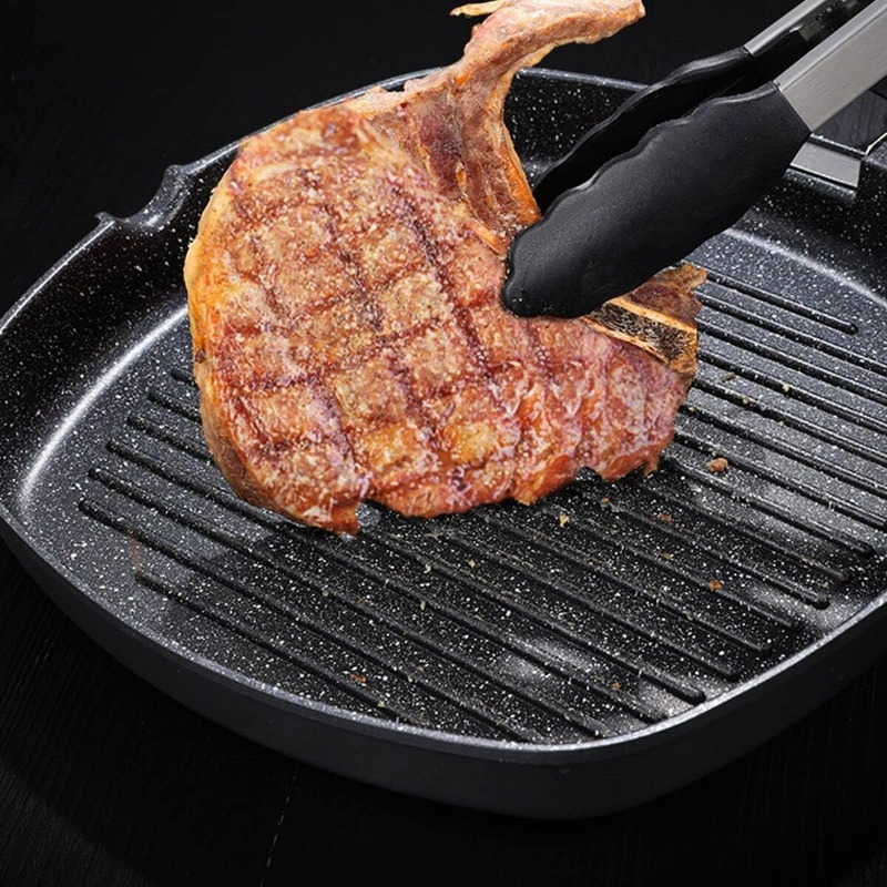 مقلاة شواء مربعة للستيك مع مقب - مراجعة Skillet Cast Iron Camp وسعره
