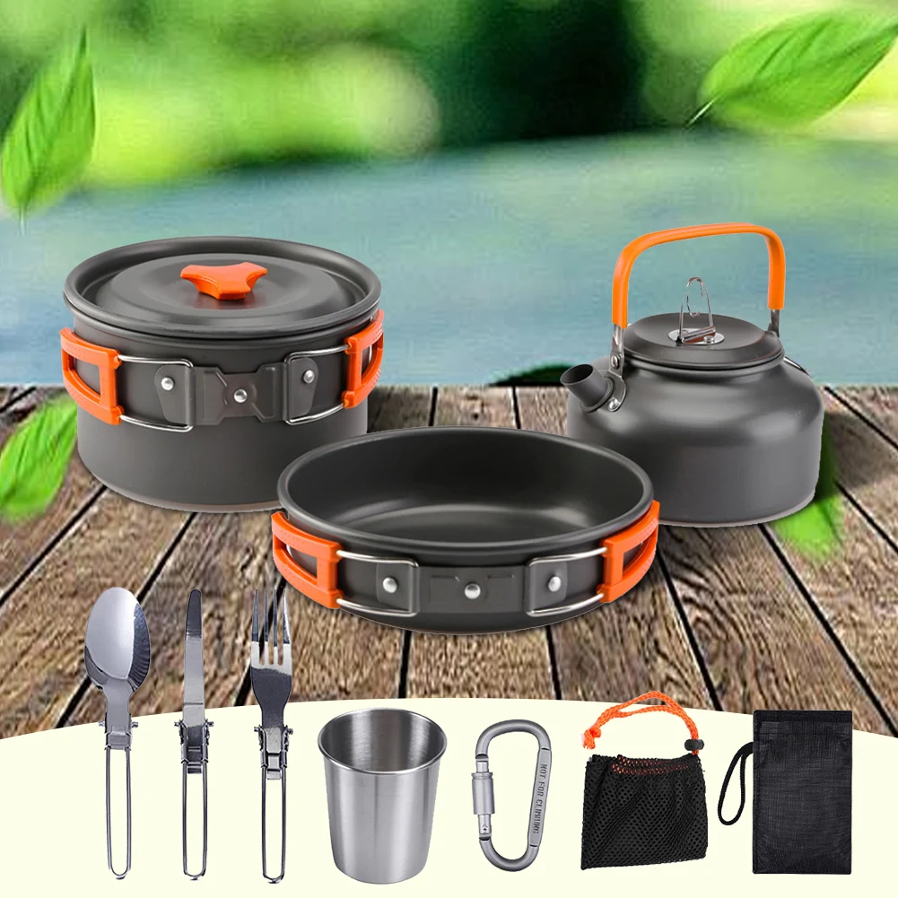 طقم أدوات طهي للتخييم، غلاية و - مراجعة Camping Cooking Set وسعره