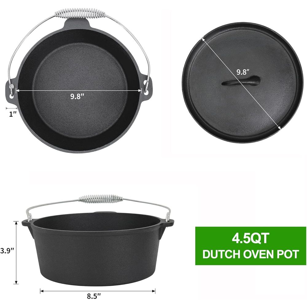 طقم طهي من 8 قطع من الحديد الز - مراجعة Skillet Cast Iron Camp وسعره