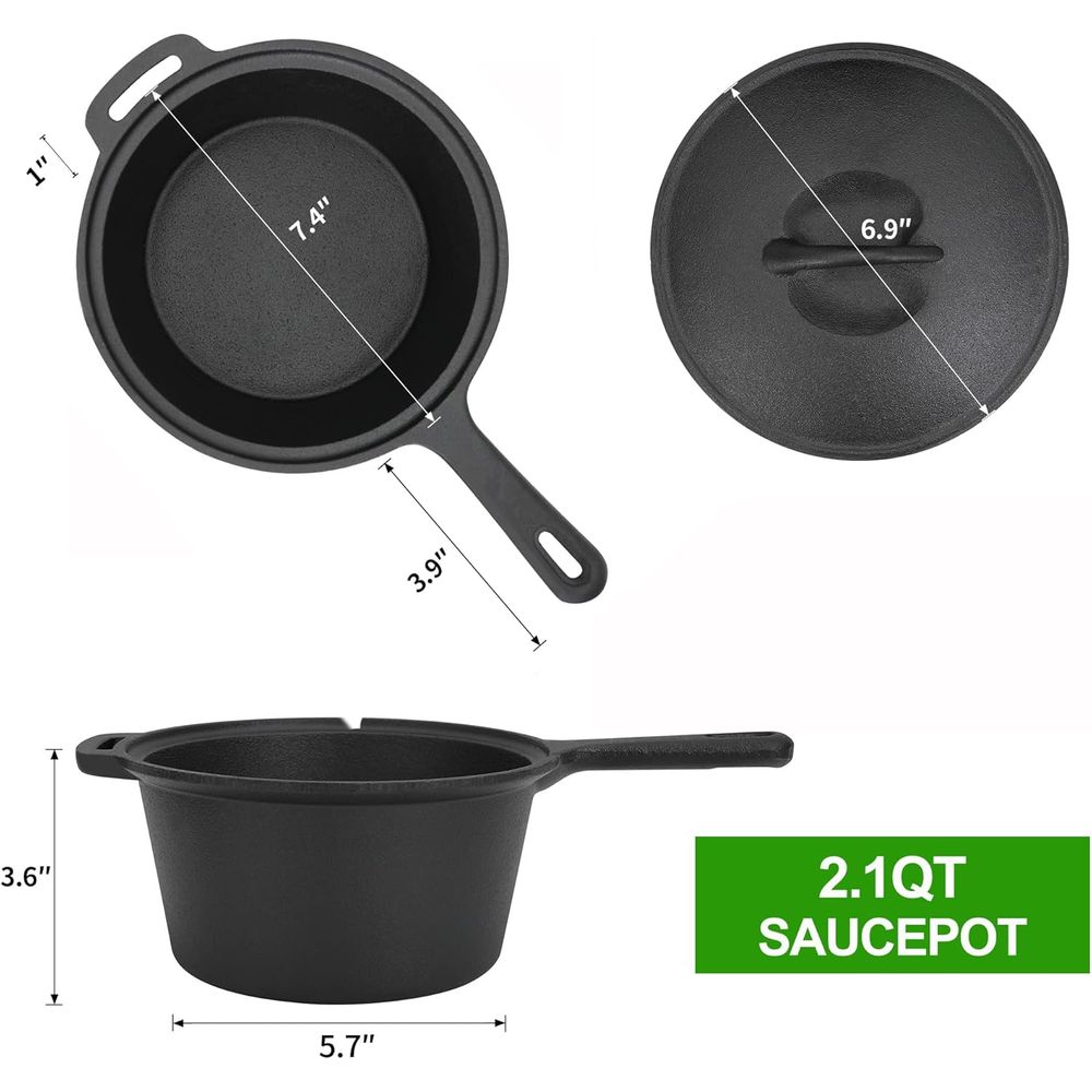 طقم طهي من 8 قطع من الحديد الز - مراجعة Skillet Cast Iron Camp وسعره